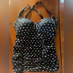 Black Polka Dot Women's Top